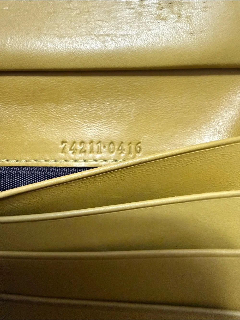 Gucci Beige GG Canvas Wallet with Yellow Trim. Includes shopping bag